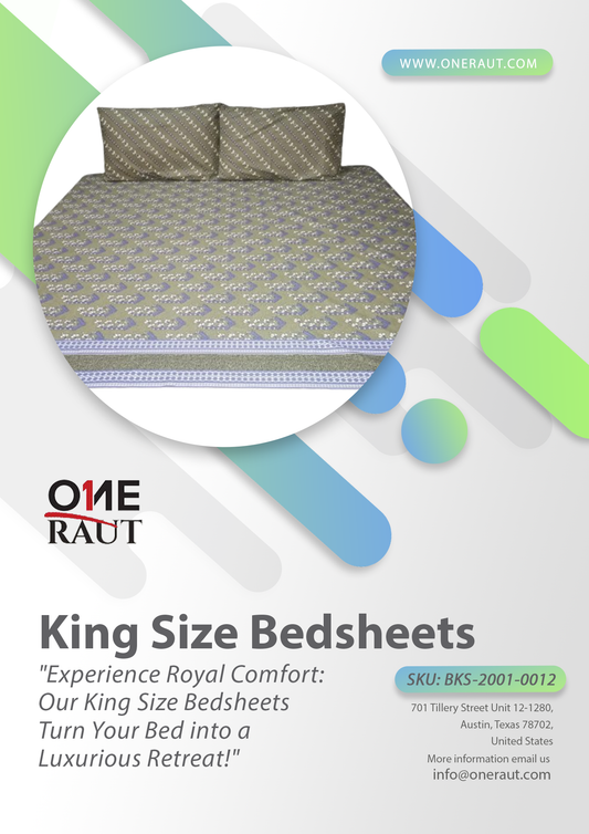 BKS-2001-0012 - Hypoallergenic Cotton Bed Sheet Set for King Size Bed