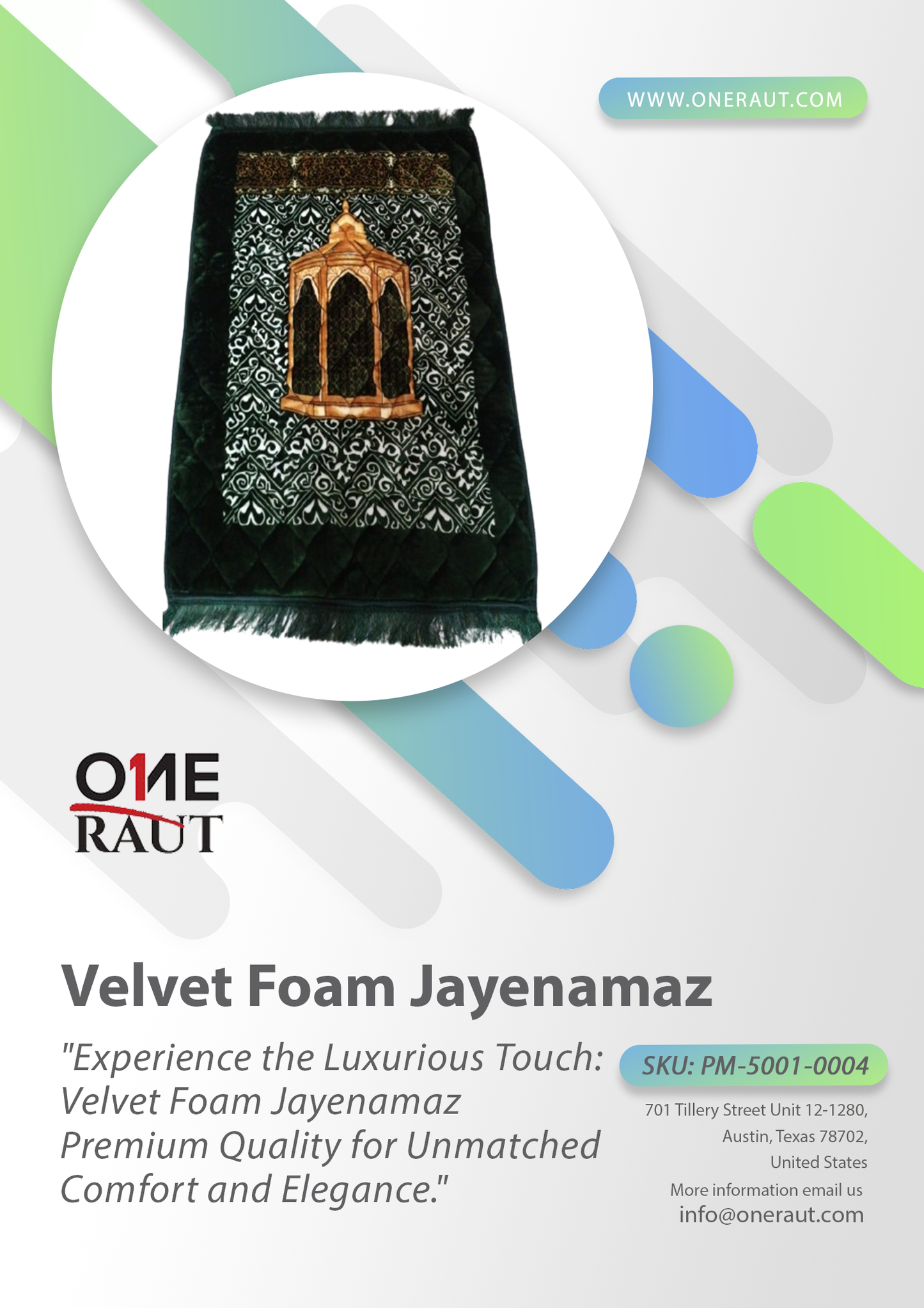 PM-5001-0004 - Opulent Velvet Prayer Mat – Soft Touch & Stylish